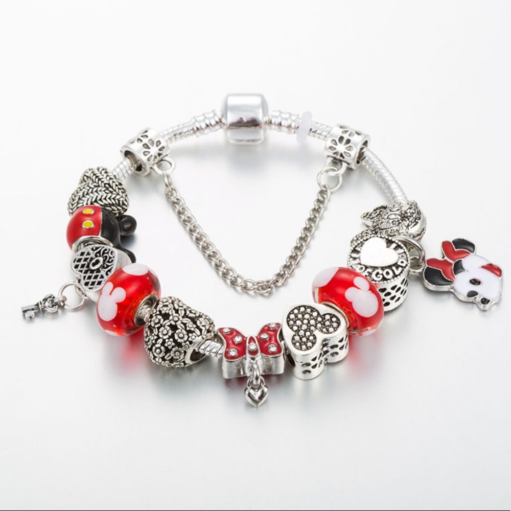 MICKEY & MINNIE KEY ♡ Charms GIFT  Bracelet - Picture 4 of 8